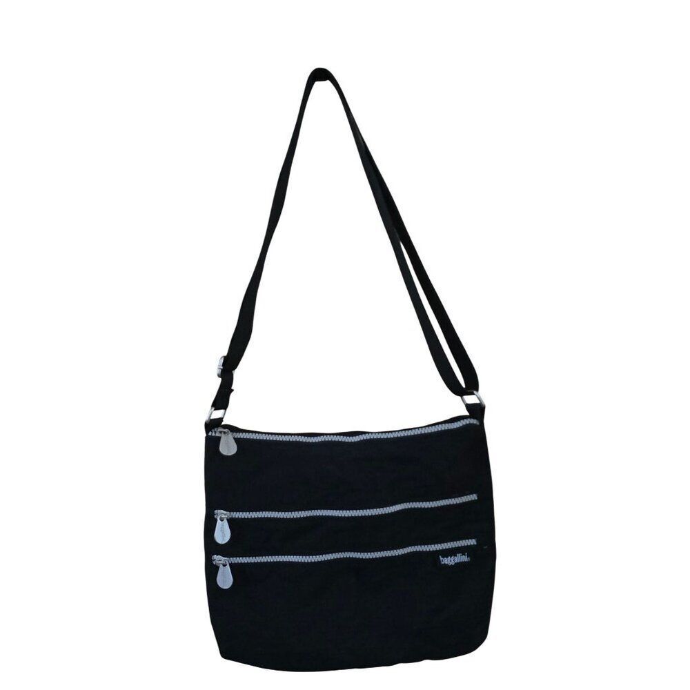 Baggallini Black Crossbody Bag Multiple Zippers Adjustable Strap versatile - Picture 5 of 11